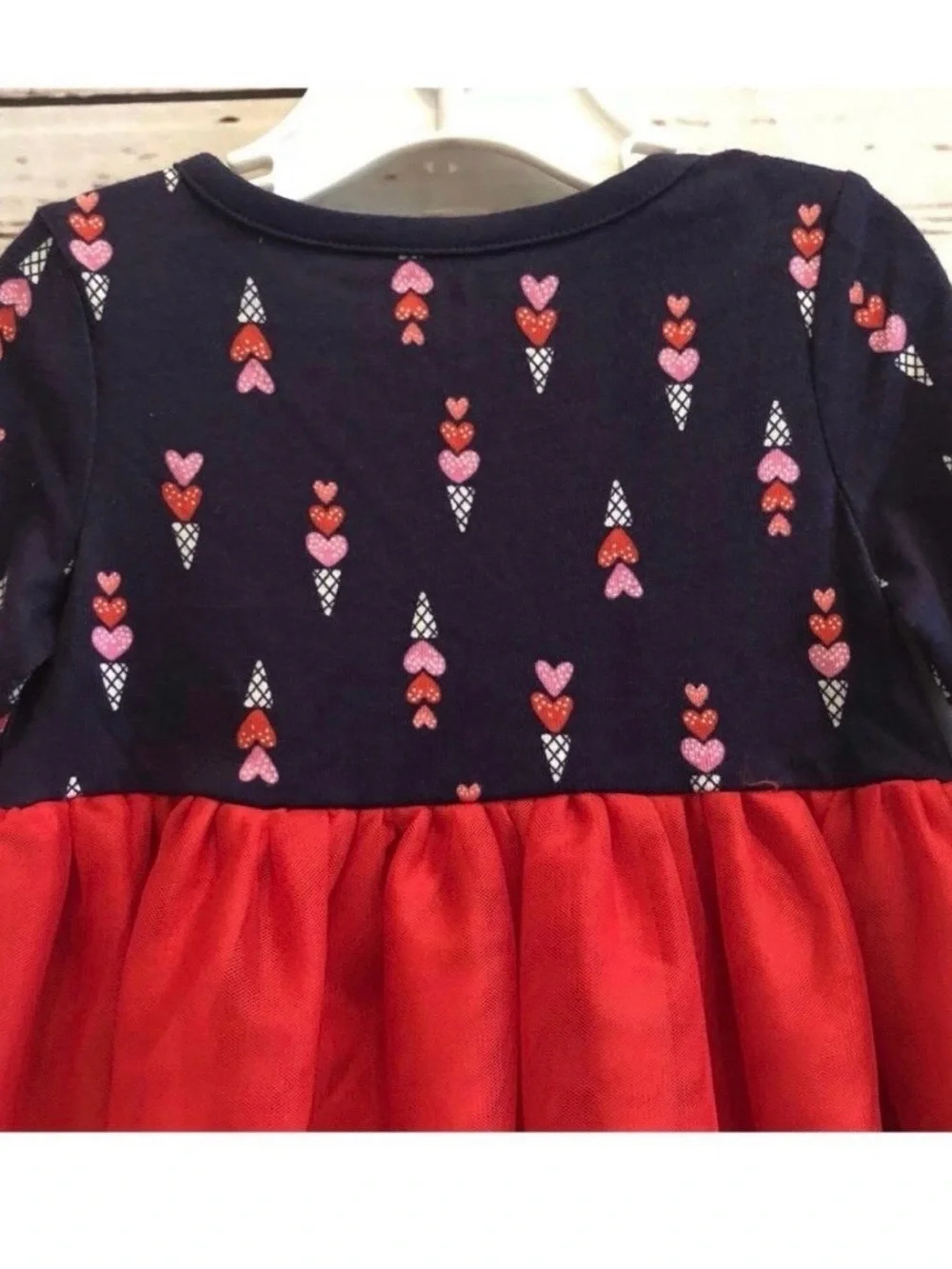 Gymboree Toddler Girl Valentines Day Dress Size 12-18 Month Red Tulle Hearts NWT